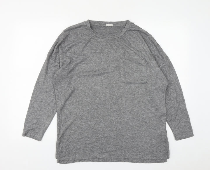 Oysho Womens Grey Round Neck Viscose Pullover Jumper Size S