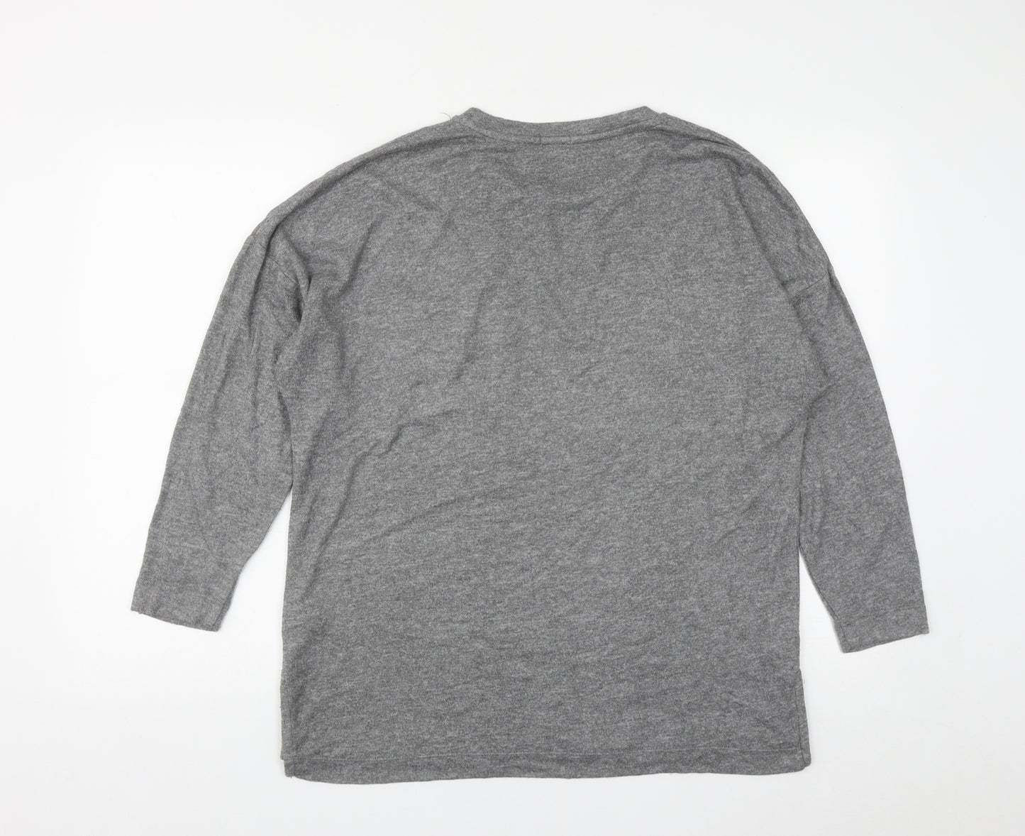 Oysho Womens Grey Round Neck  Viscose Pullover Jumper Size S