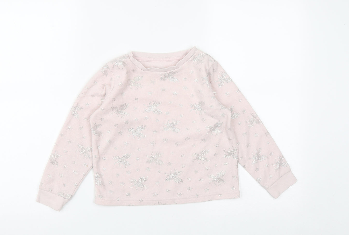 Matalan Girls Pink  Polyester Pullover Sweatshirt Size 6 Years   - Unicorn
