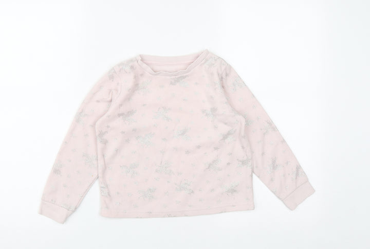 Matalan Girls Pink  Polyester Pullover Sweatshirt Size 6 Years   - Unicorn