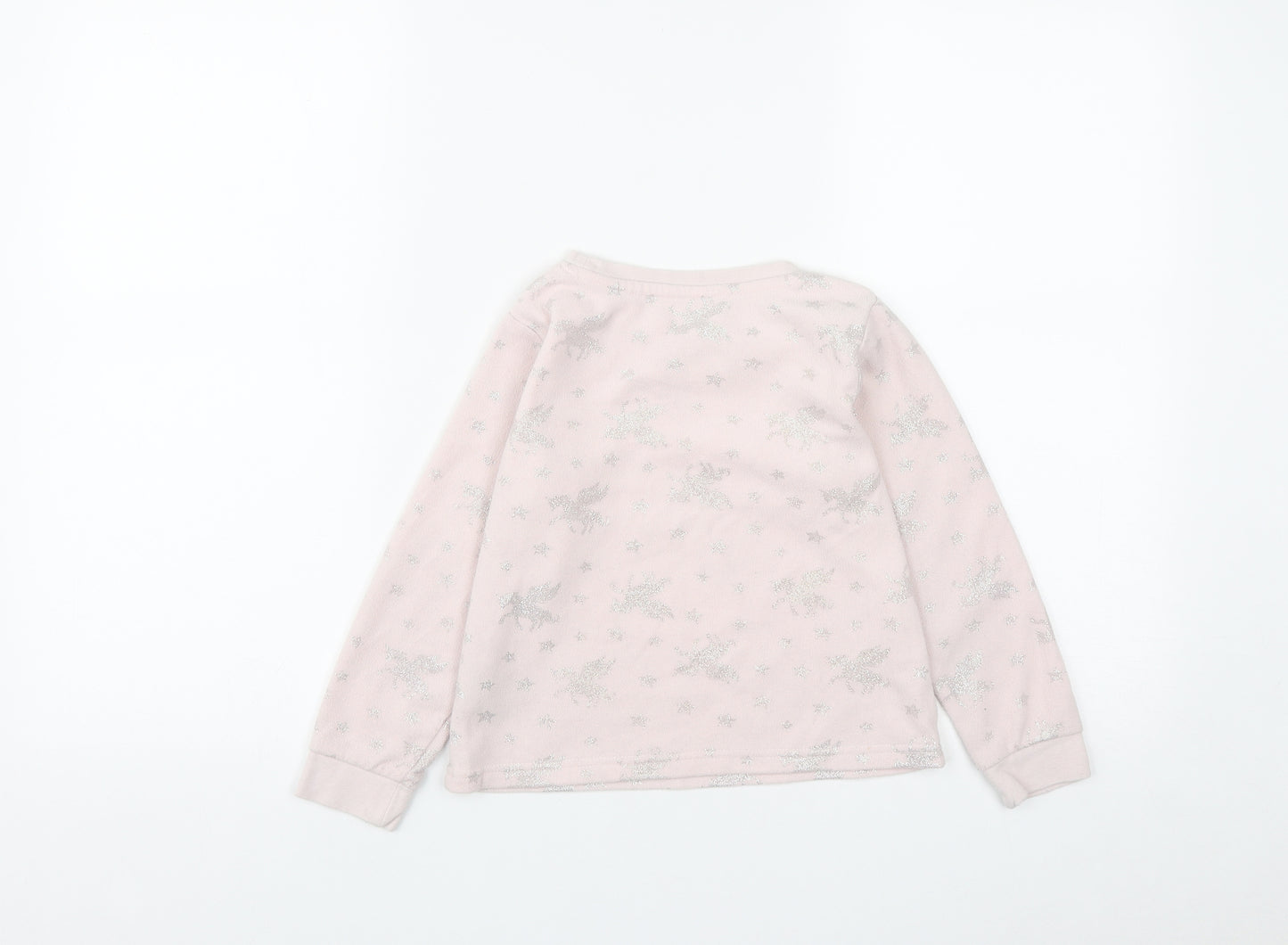 Matalan Girls Pink  Polyester Pullover Sweatshirt Size 6 Years   - Unicorn