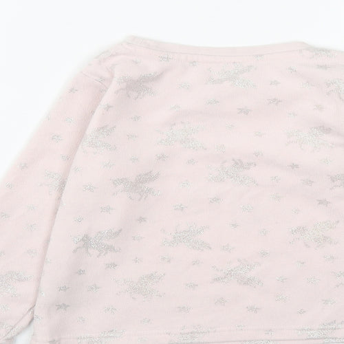 Matalan Girls Pink  Polyester Pullover Sweatshirt Size 6 Years   - Unicorn