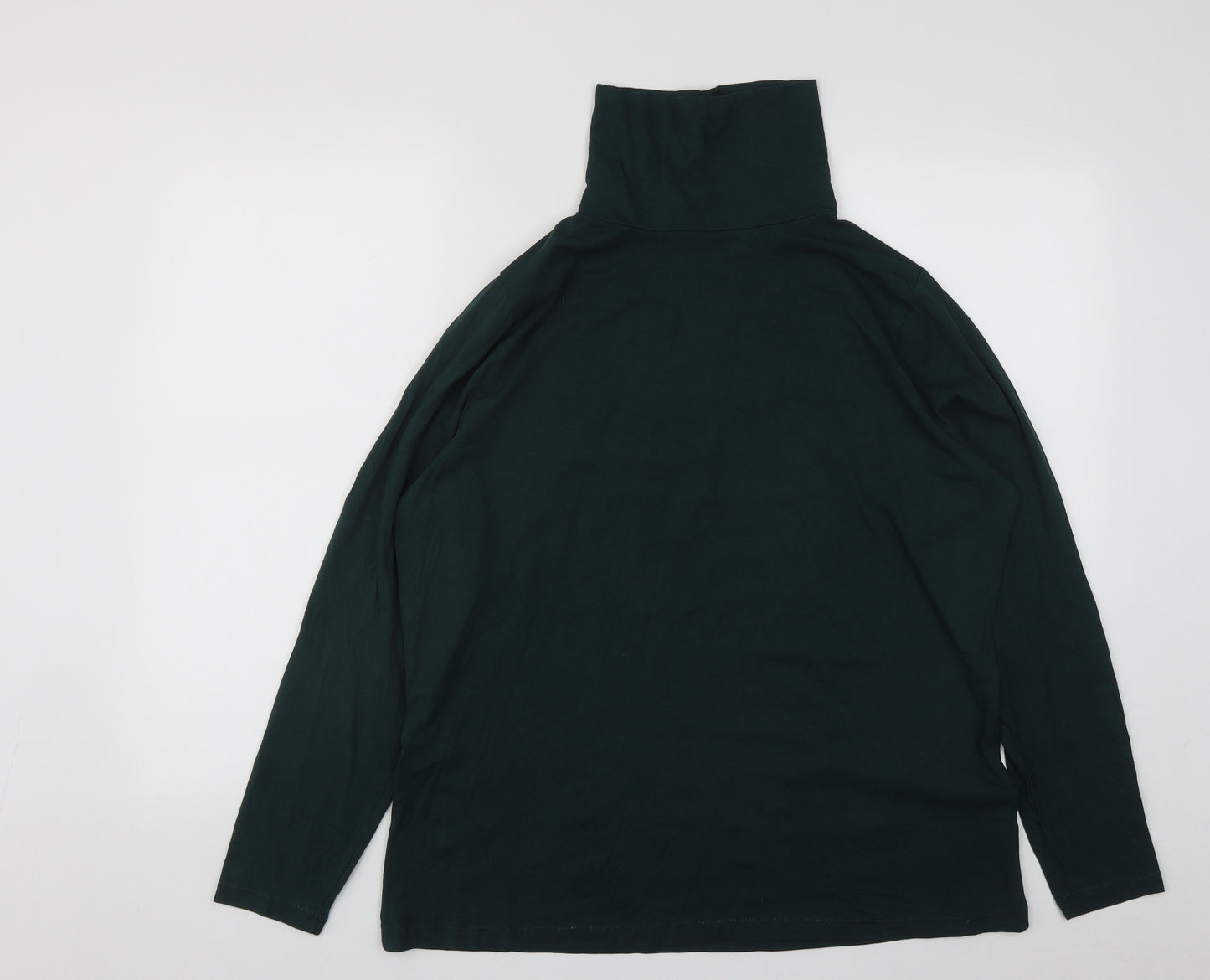 TU Womens Green High Neck  Cotton Pullover Jumper Size 22