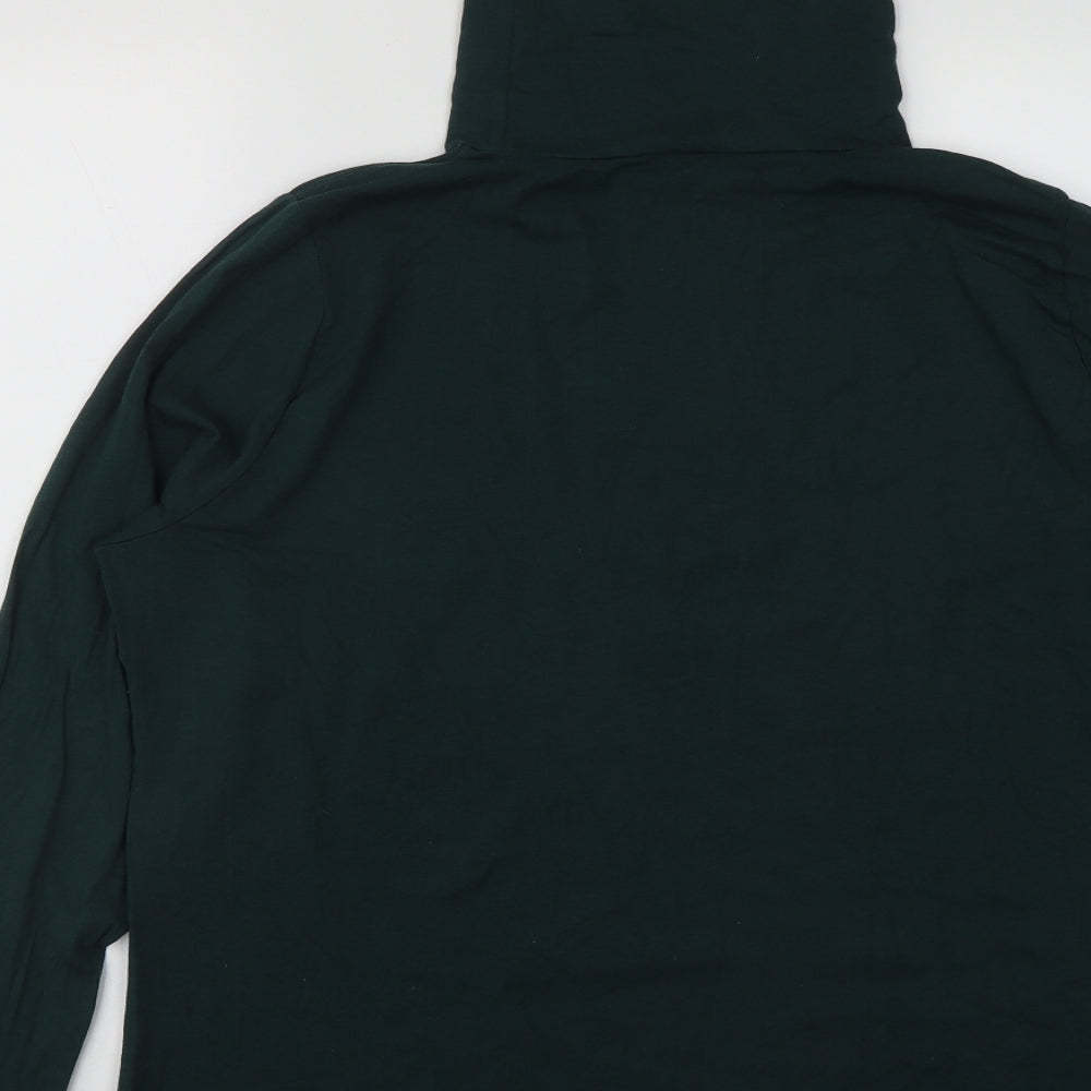 TU Womens Green High Neck  Cotton Pullover Jumper Size 22