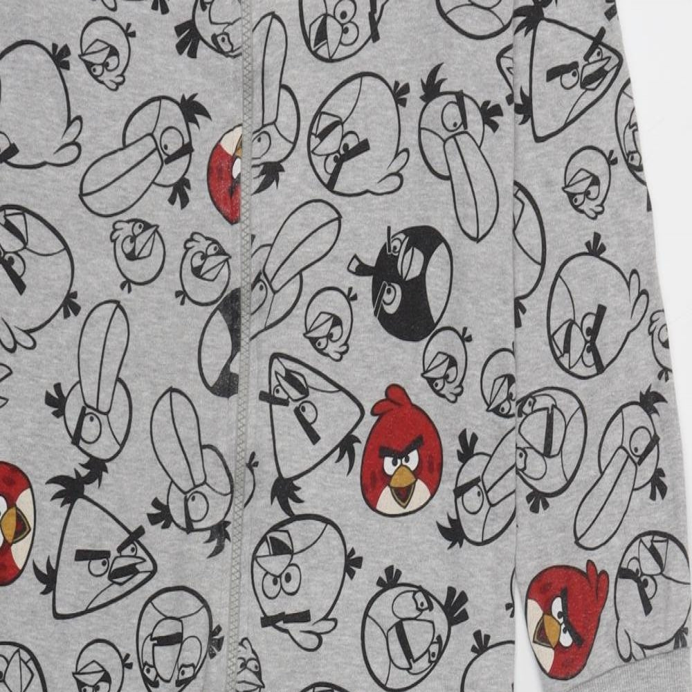 Angry Birds Boys Grey Solid Cotton  One Piece Size 13-14 Years  Zip