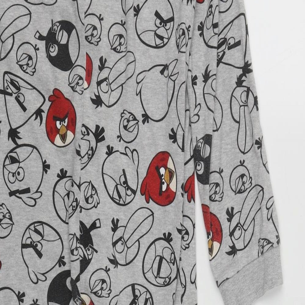 Angry Birds Boys Grey Solid Cotton  One Piece Size 13-14 Years  Zip