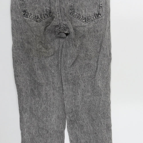 Hello Miss Paris Womens Grey  Cotton Straight Jeans Size 6 L27 in Regular Zip