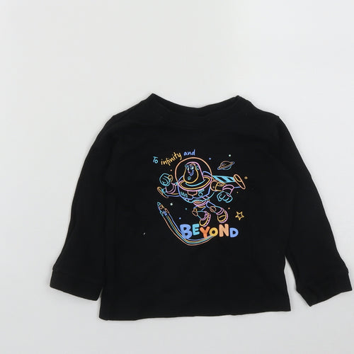 Disney Baby Baby Black  Cotton Basic Casual Size 12-18 Months Round Neck  - Buzz Lightyear Toy Story