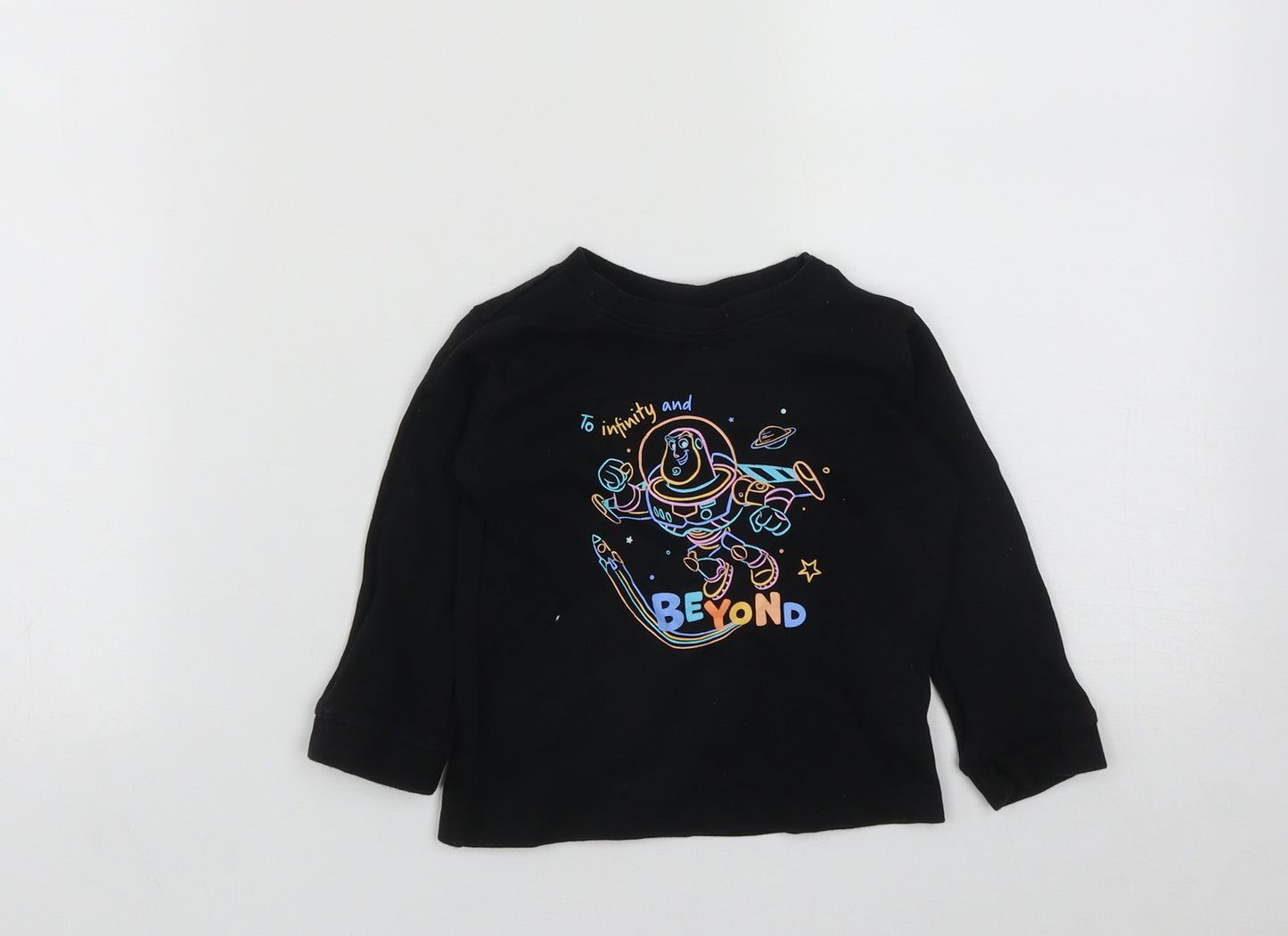 Disney Baby Baby Black  Cotton Basic Casual Size 12-18 Months Round Neck  - Buzz Lightyear Toy Story