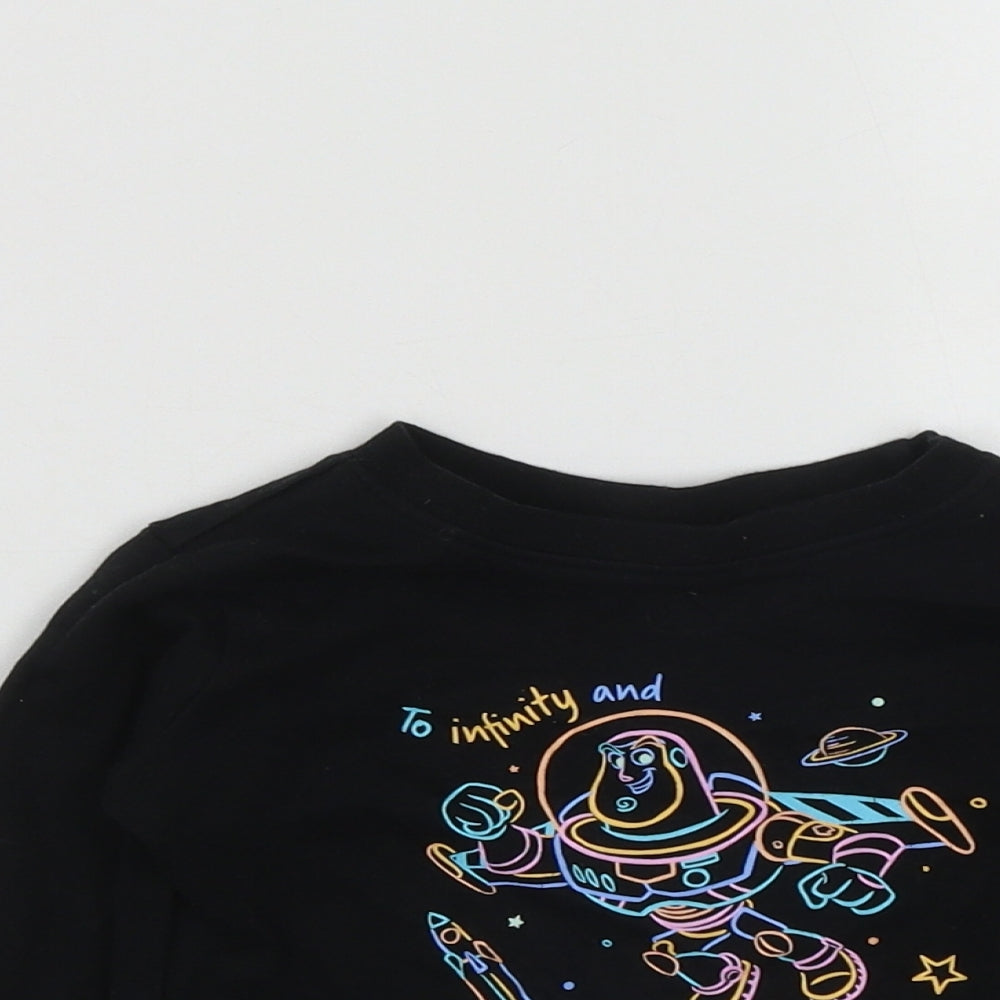 Disney Baby Baby Black  Cotton Basic Casual Size 12-18 Months Round Neck  - Buzz Lightyear Toy Story