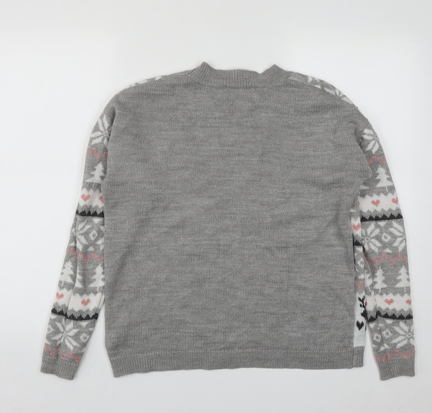 George Womens Multicoloured Round Neck Geometric Acrylic Pullover Jumper Size S   - Christmas Jumper