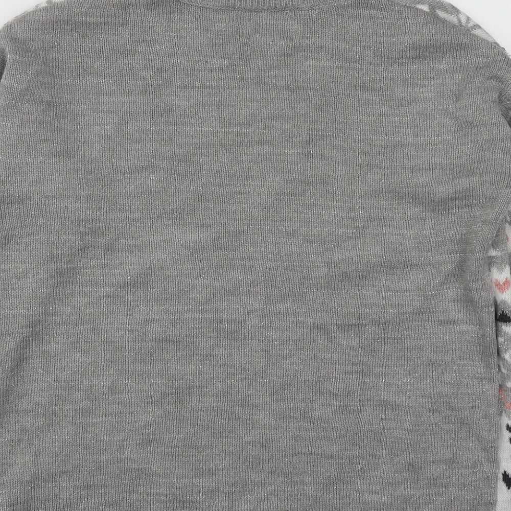 George Womens Multicoloured Round Neck Geometric Acrylic Pullover Jumper Size S   - Christmas Jumper