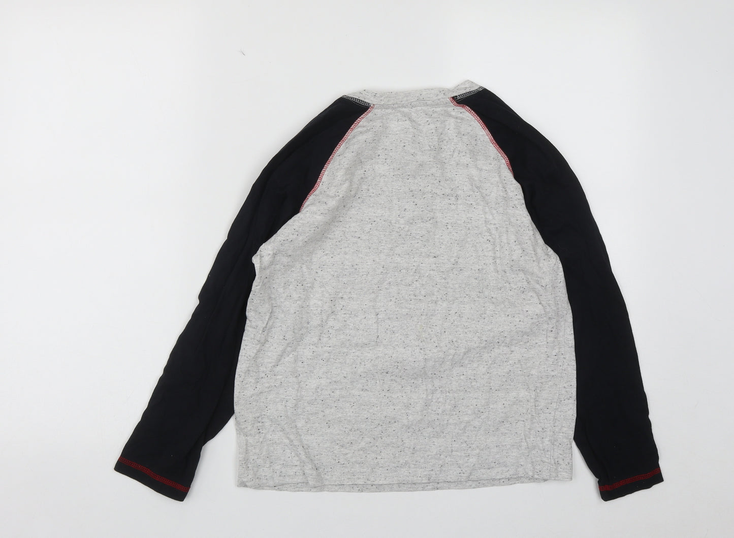 Dunnes Boys Grey  Cotton Basic T-Shirt Size 10-11 Years Round Neck Button