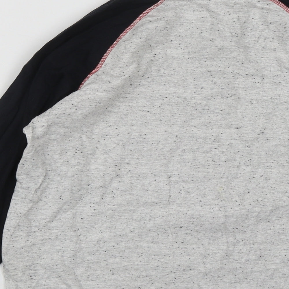 Dunnes Boys Grey  Cotton Basic T-Shirt Size 10-11 Years Round Neck Button