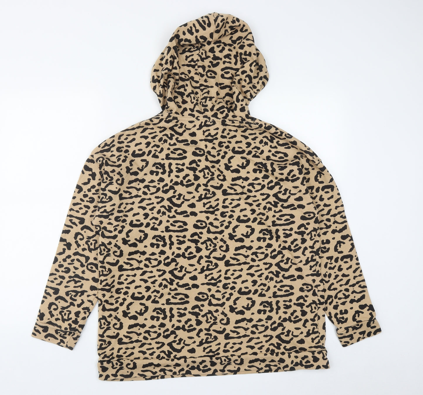 Matalan Womens Brown Geometric Cotton Pullover Hoodie Size M  Drawstring
