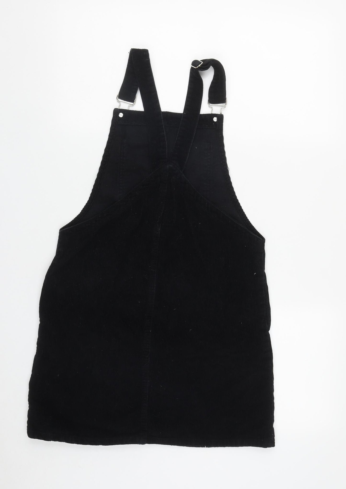 Denim & Co. Womens Black  Cotton Pinafore/Dungaree Dress  Size 10  Square Neck Pullover