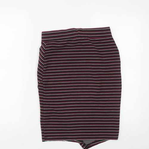 Atmosphere Womens Multicoloured Striped Polyester A-Line Skirt Size 10