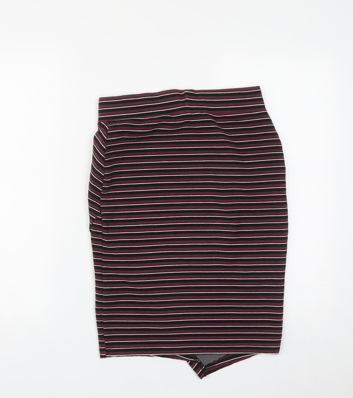 Atmosphere Womens Multicoloured Striped Polyester A-Line Skirt Size 10