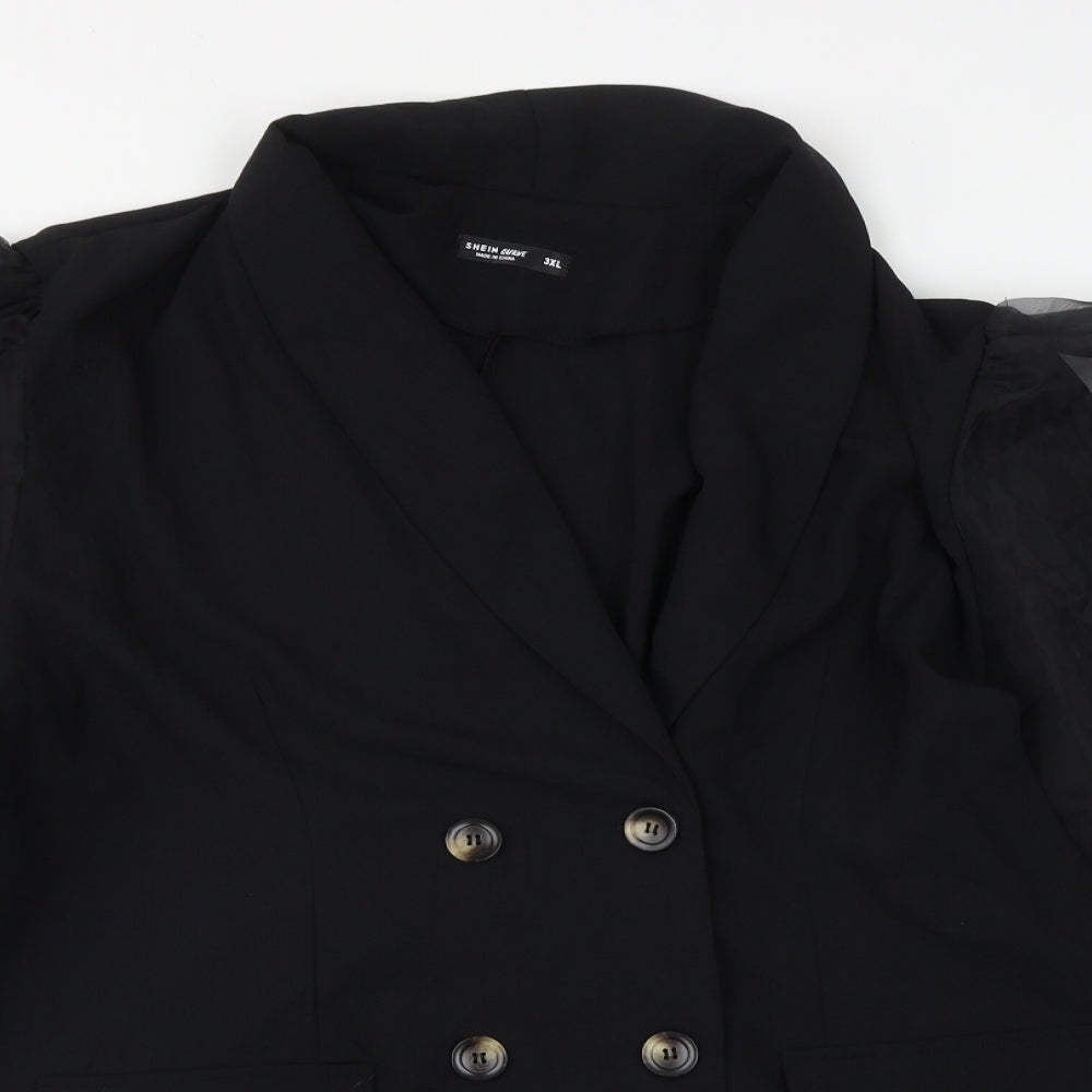 SheIn Womens Black   Jacket  Size 3XL  Button