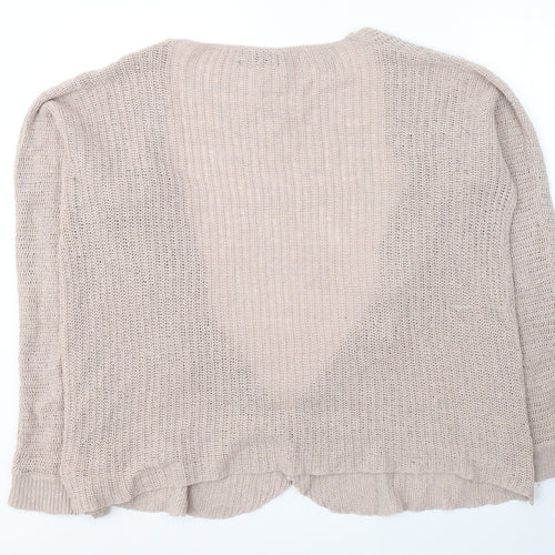 SheIn Womens Pink V-Neck  Polyester Cardigan Jumper Size M
