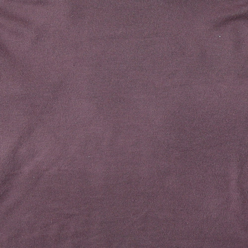 Henoi Womens Purple Round Neck  Acrylic Pullover Jumper Size L