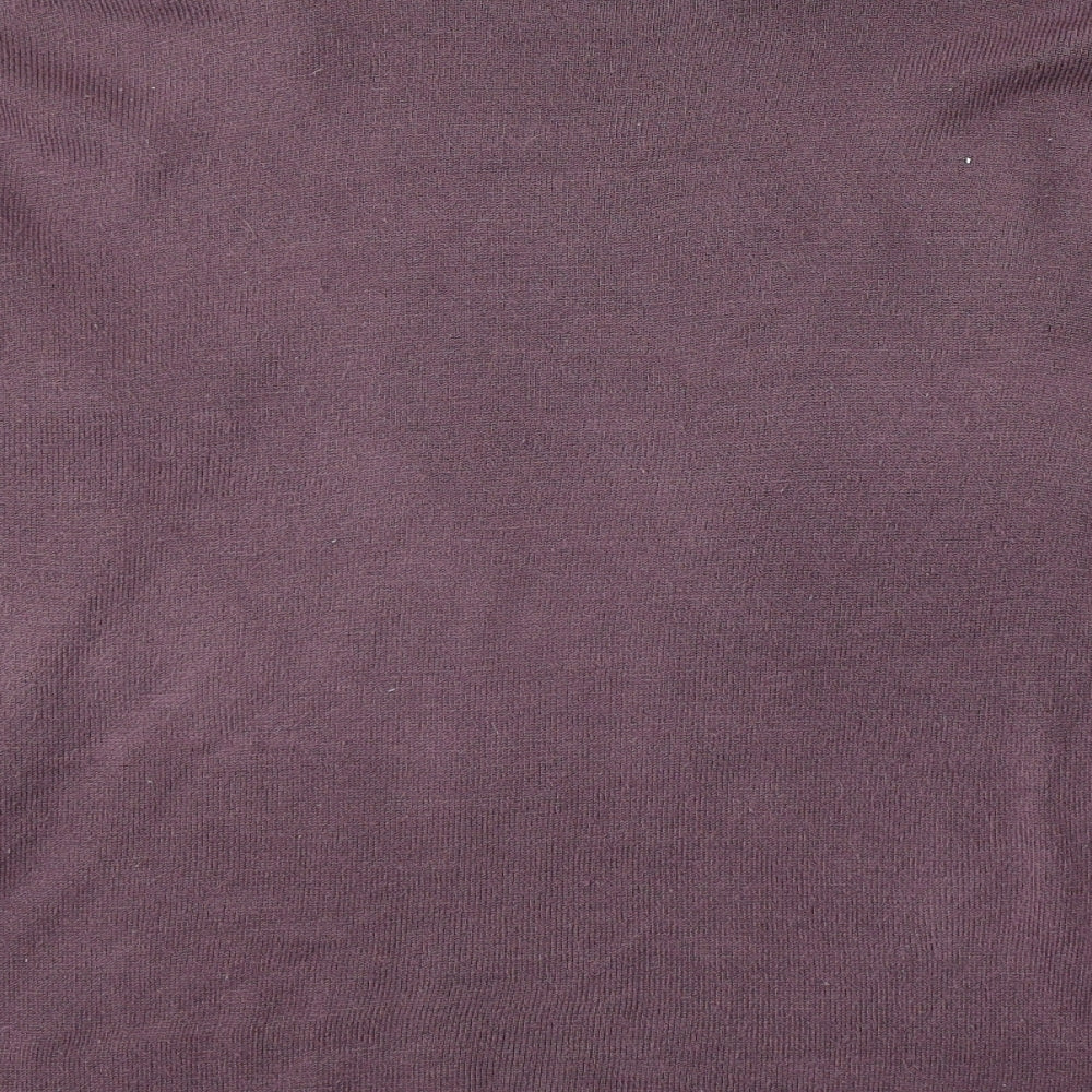 Henoi Womens Purple Round Neck  Acrylic Pullover Jumper Size L