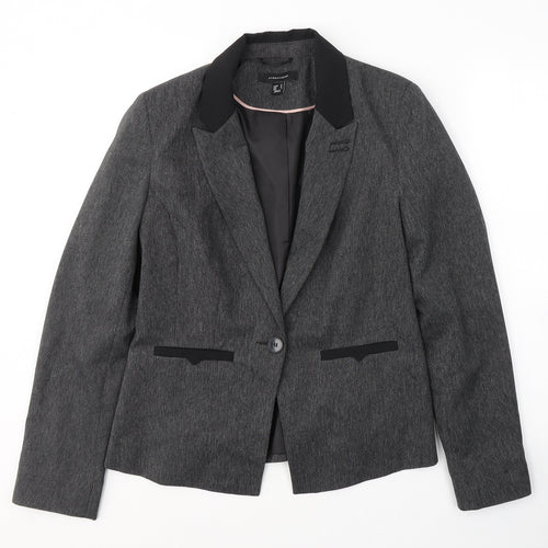 Atmosphere Womens Grey  Polyester Jacket Blazer Size 12