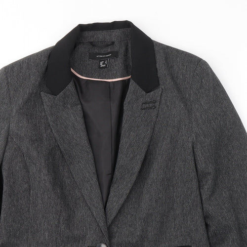 Atmosphere Womens Grey  Polyester Jacket Blazer Size 12