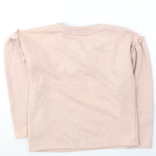 Matalan Girls Pink  Cotton Pullover Sweatshirt Size 9 Years  Pullover - Love