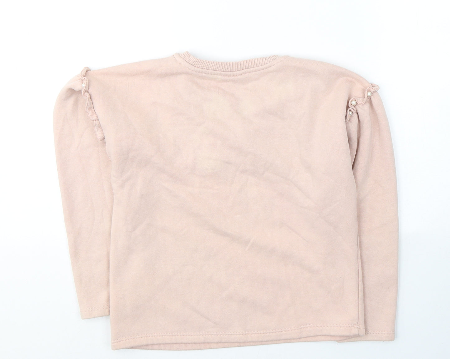 Matalan Girls Pink  Cotton Pullover Sweatshirt Size 9 Years  Pullover - Love