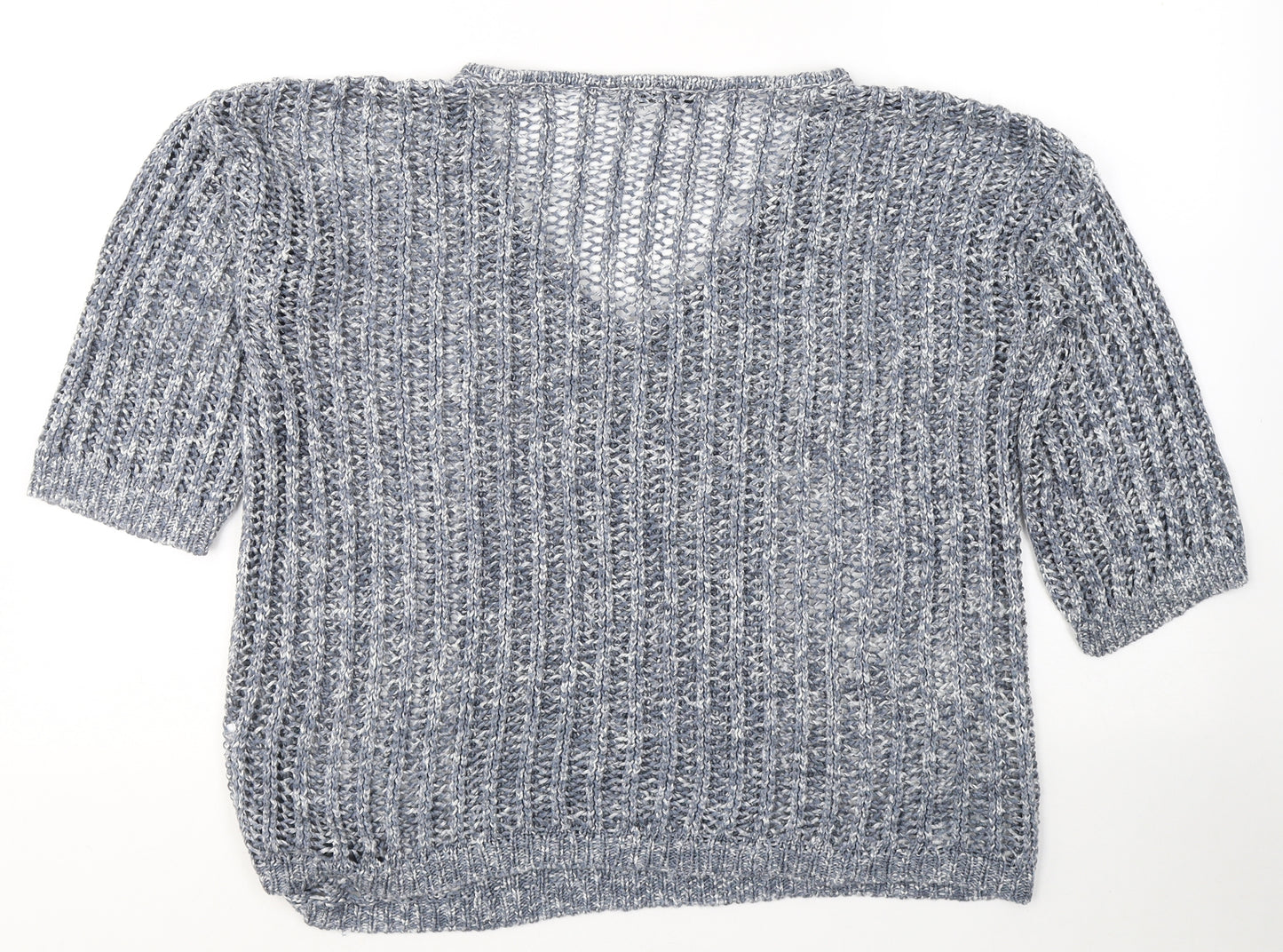 Debenhams Womens Blue V-Neck  Acrylic Pullover Jumper Size 18