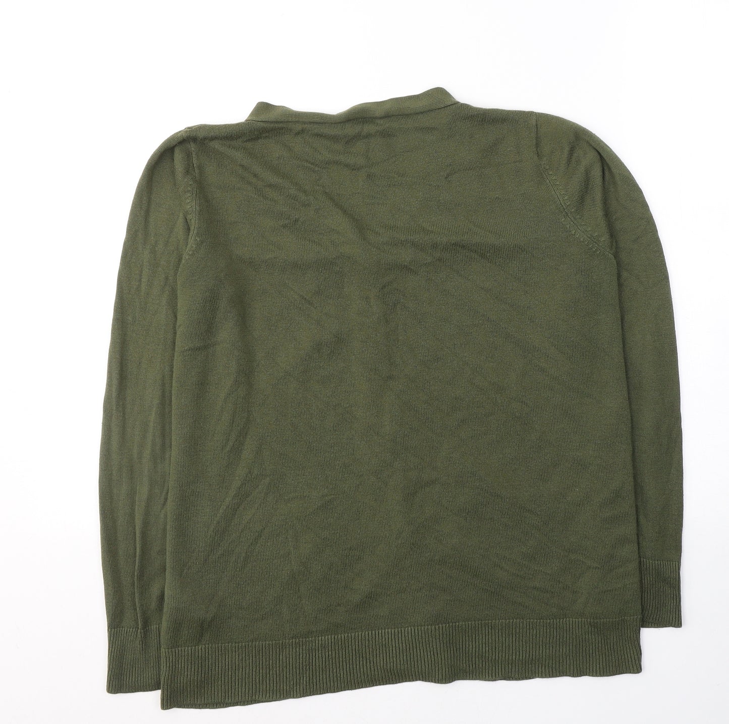 BPC Womens Green V-Neck  Acrylic Cardigan Jumper Size M