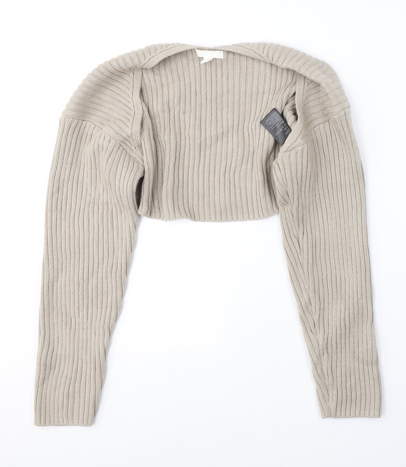 H&M Womens Beige V-Neck  Cotton Cardigan Jumper Size S