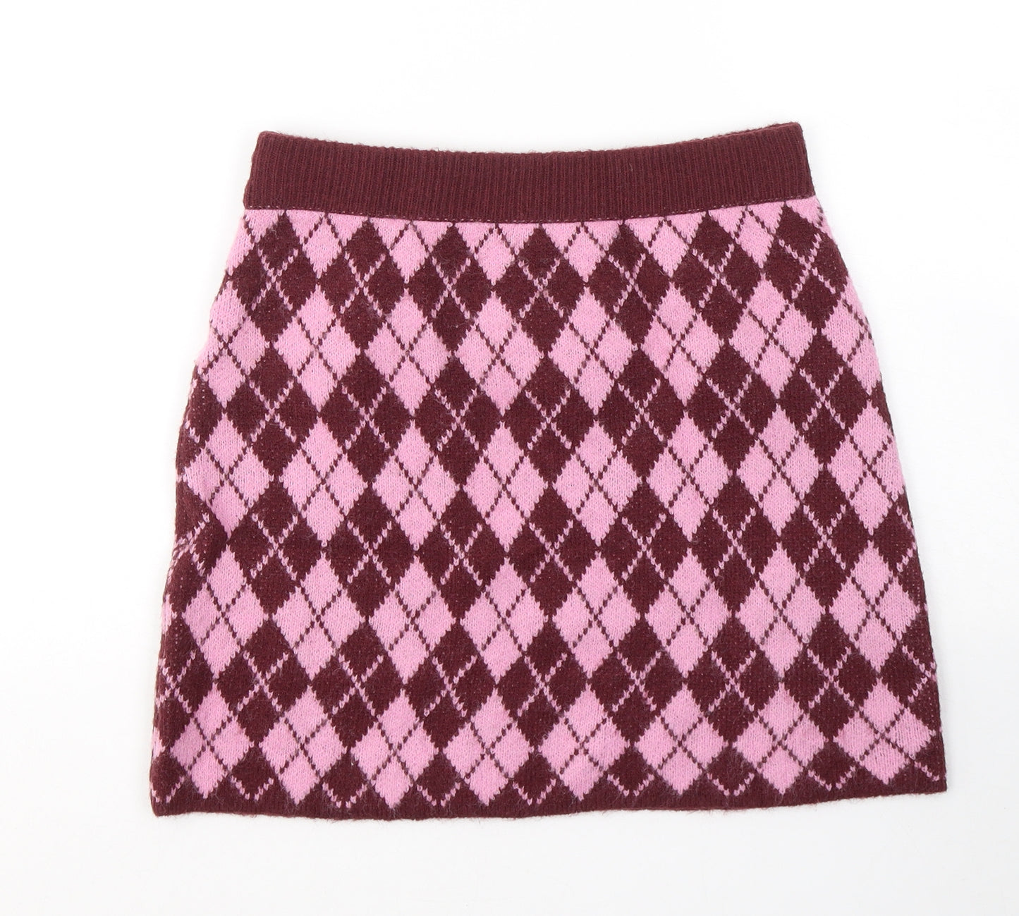 SheIn Womens Pink Geometric Acrylic Mini Skirt Size M