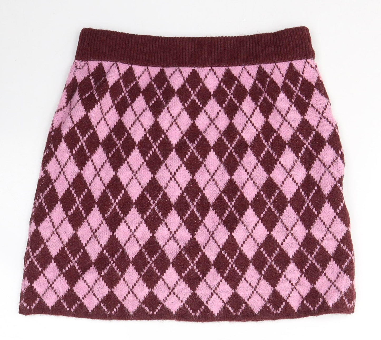 SheIn Womens Pink Geometric Acrylic Mini Skirt Size M