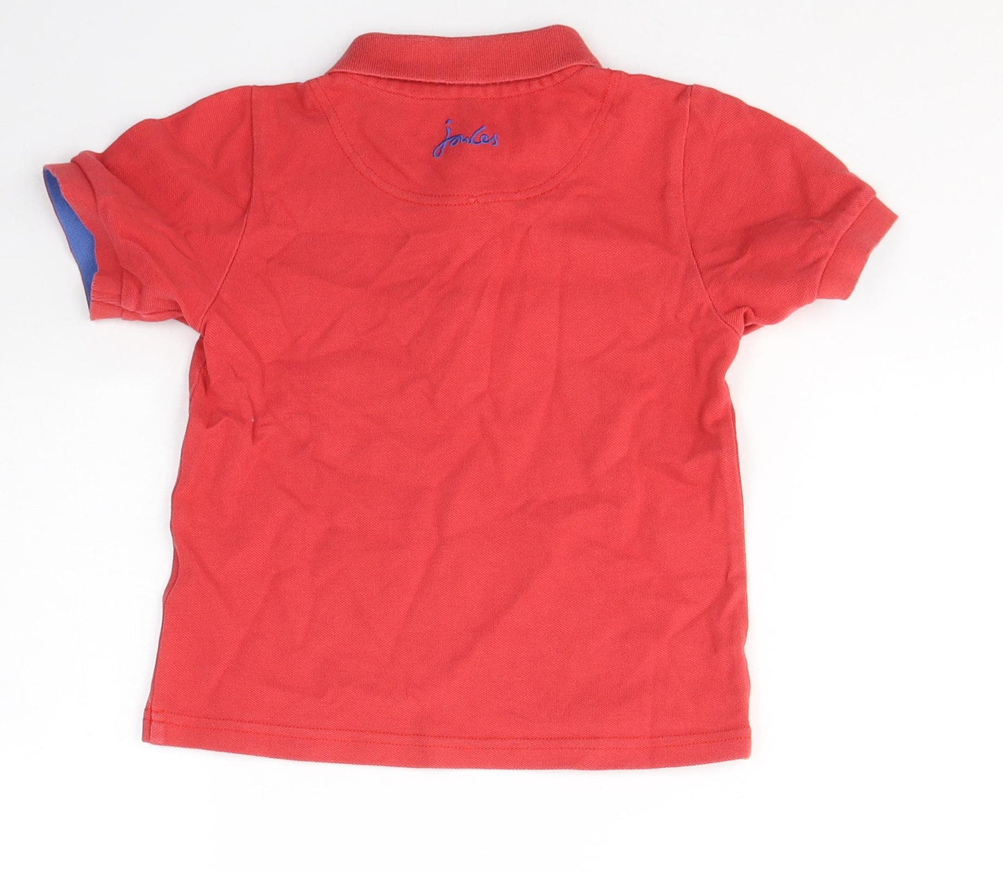 Jules Boys Red  Cotton Basic Polo Size 5 Years Collared Pullover
