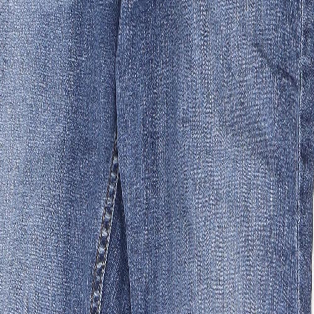 Marks and Spencer Womens Blue  Cotton Skinny Jeans Size 10 L29 in Regular Button