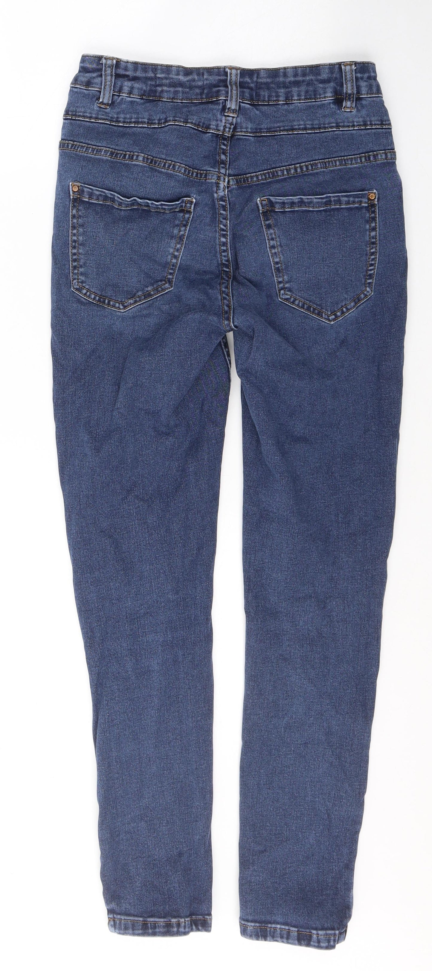 New Look Womens Blue  Cotton Skinny Jeans Size 8 L26 in Regular Button
