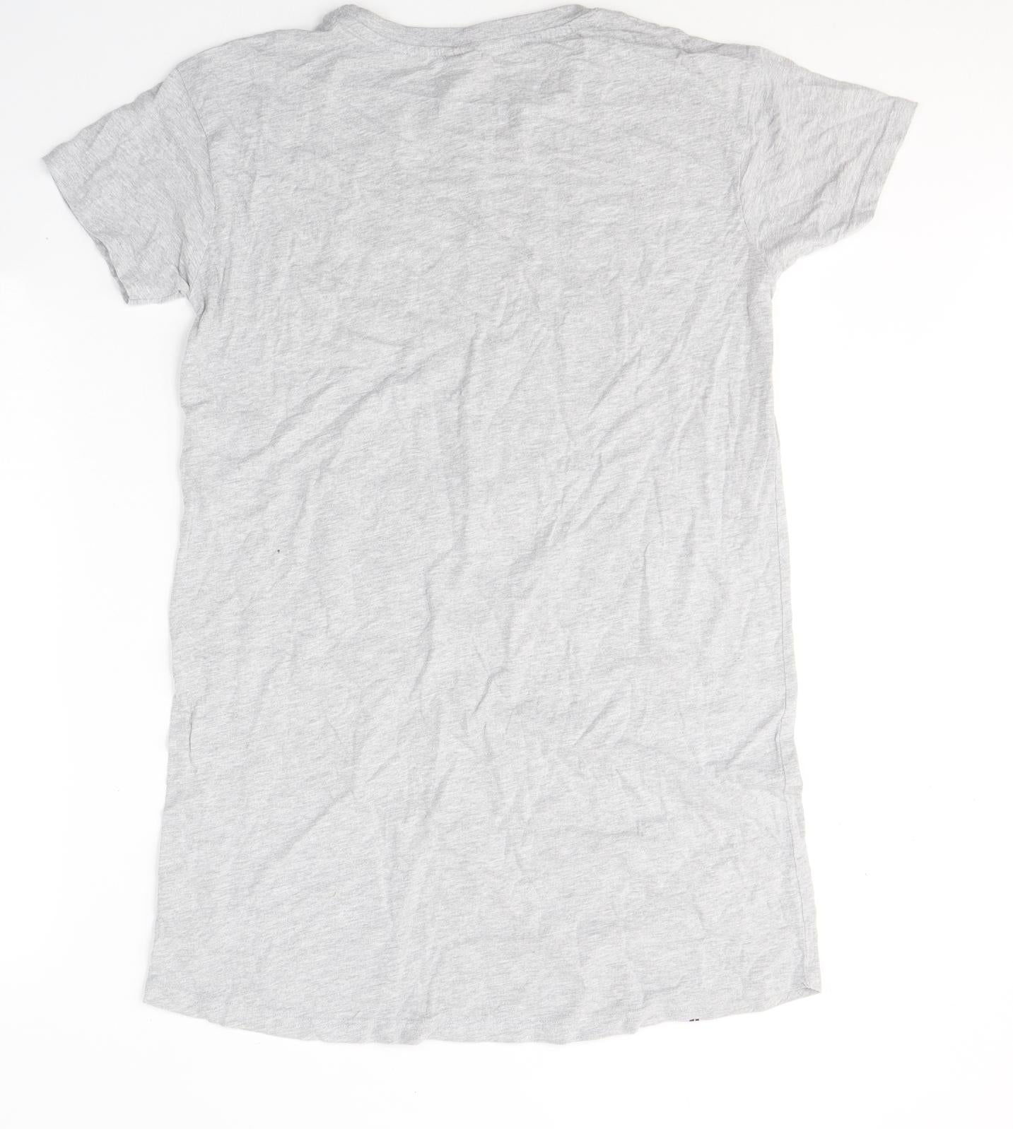 Disney Womens Grey Solid Cotton Top Nightshirt Size 10   - Why be nice,when you can be bad