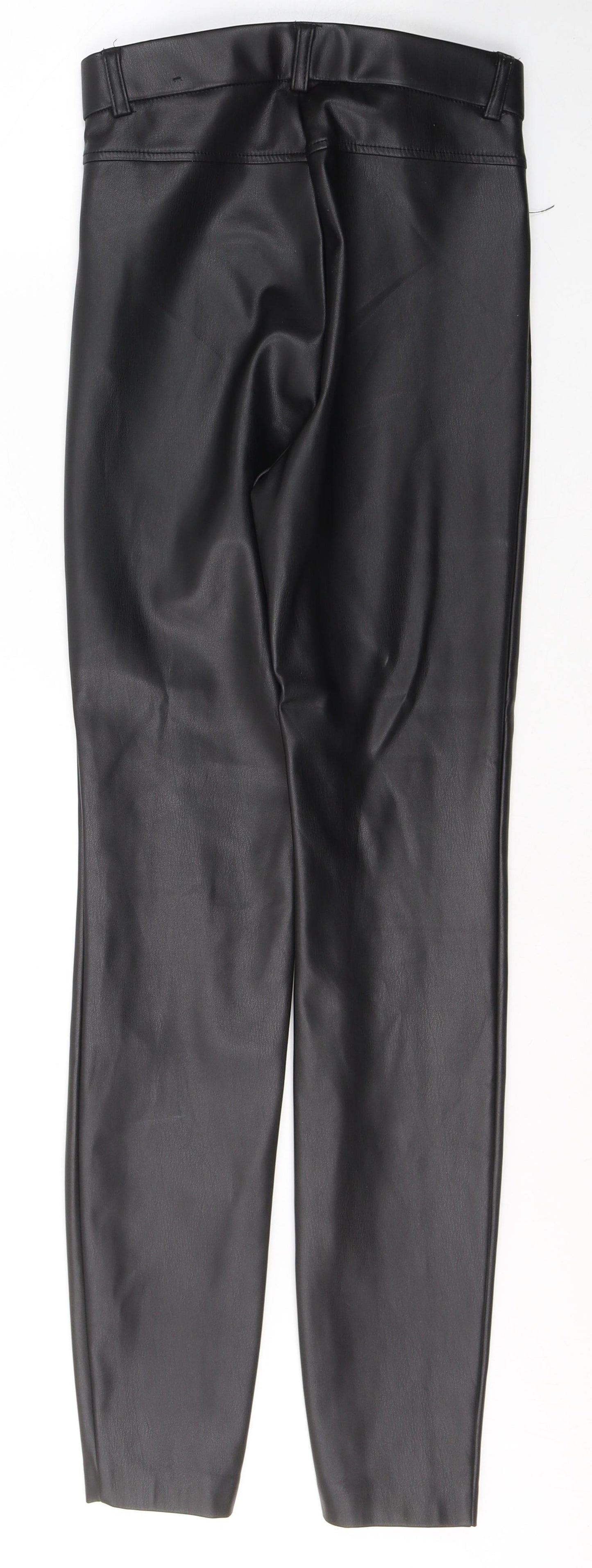 Zara Womens Black  Polyethylene Trousers  Size XS L29 in Regular Button