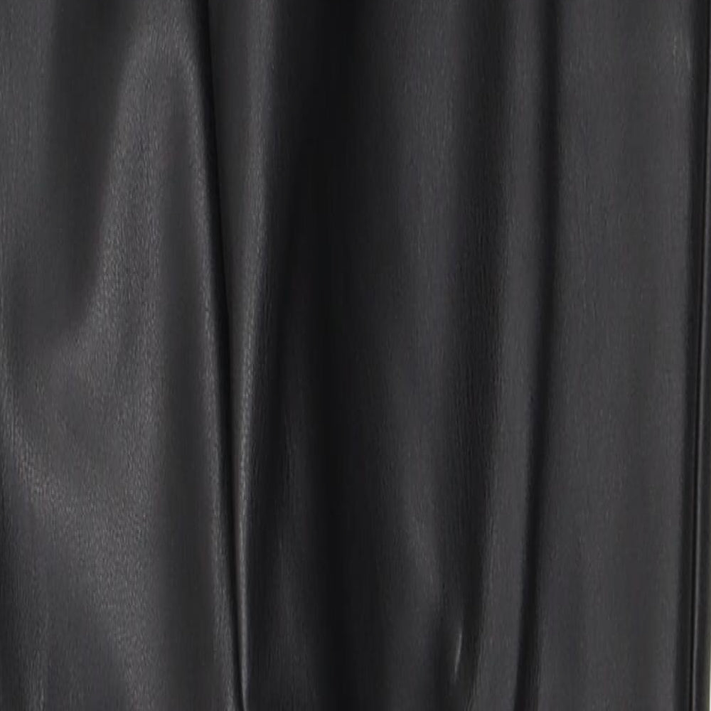 Zara Womens Black  Polyethylene Trousers  Size XS L29 in Regular Button