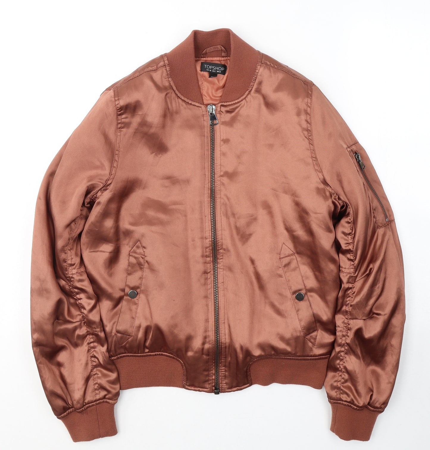 Topshop Womens Brown   Jacket Coat Size 10  Zip
