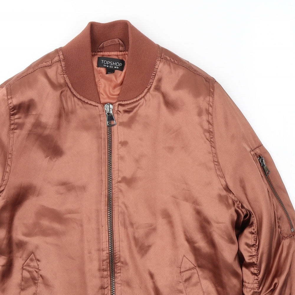 Topshop Womens Brown   Jacket Coat Size 10  Zip