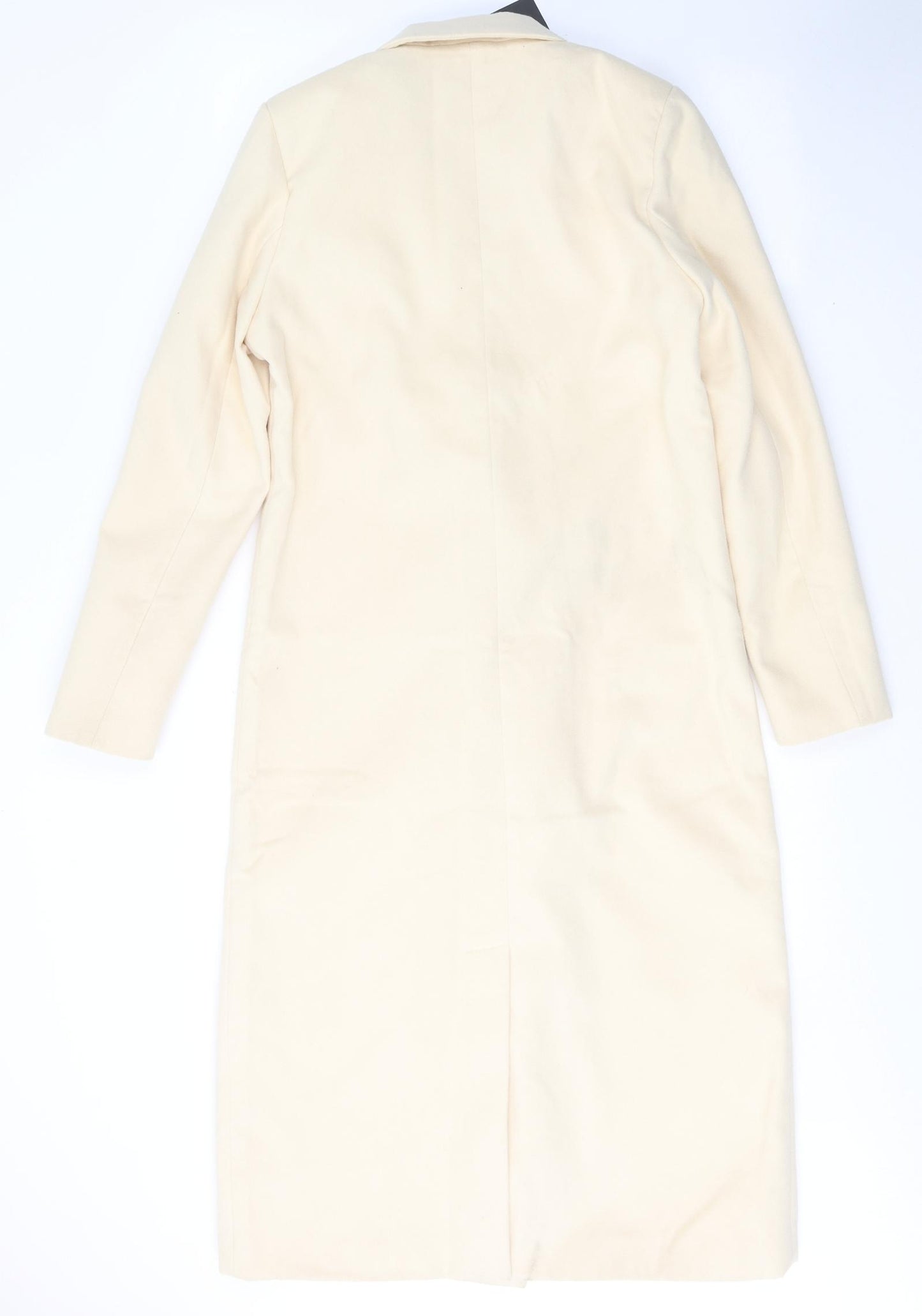 PRETTYLITTLETHING Womens Beige   Pea Coat Coat Size 4  Button