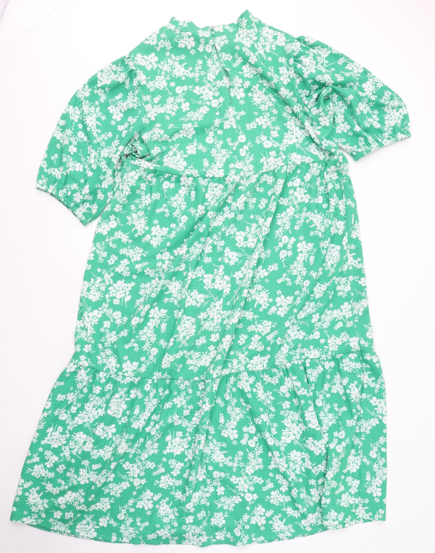 New Look Maternity Womens Green Floral Viscose Maxi  Size 14  Round Neck Button