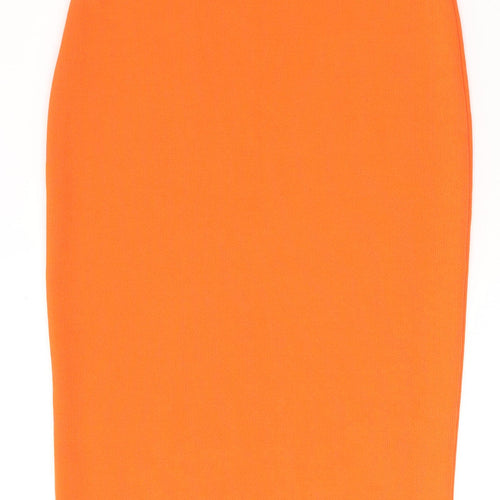 PRETTYLITTLETHING Womens Orange  Polyester A-Line  Size 4  One Shoulder Pullover