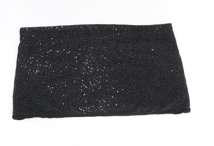 New Look Womens Black  Polyester Cropped Blouse Size 18 Off the Shoulder