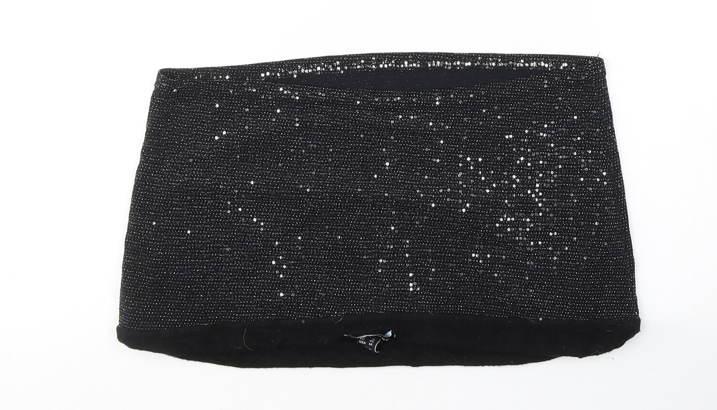 New Look Womens Black  Polyester Cropped Blouse Size 18 Off the Shoulder