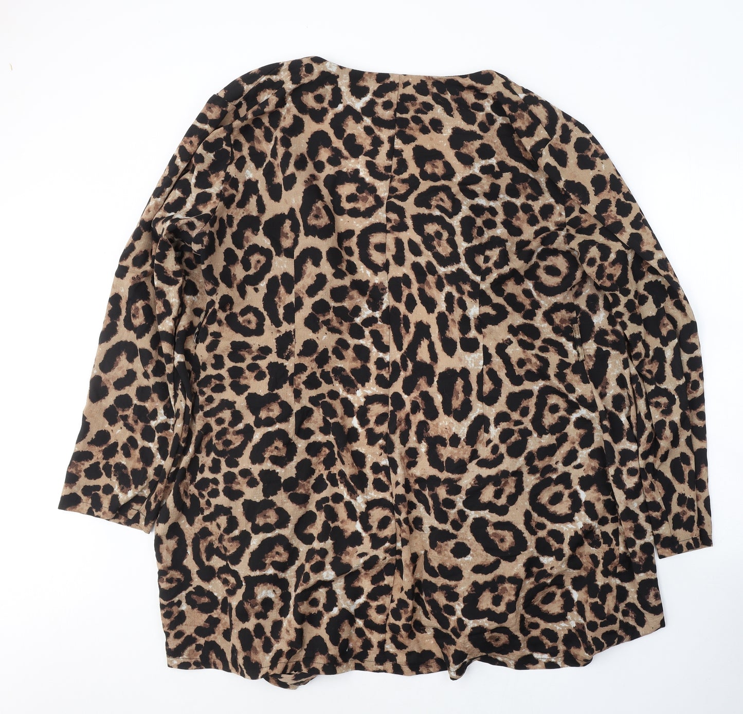 Boohoo Womens Beige Animal Print  Jacket Blazer Size 22