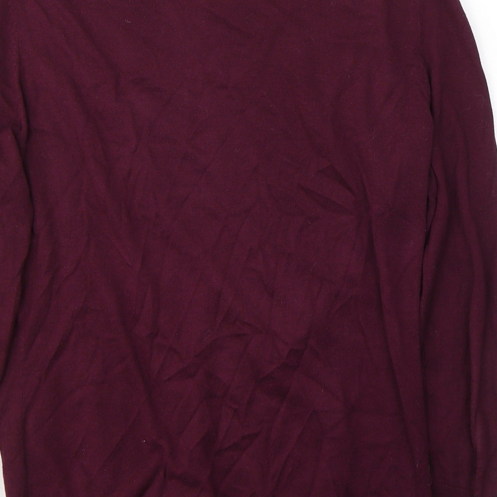 H&M Womens Red Round Neck  Cotton Cardigan Jumper Size M